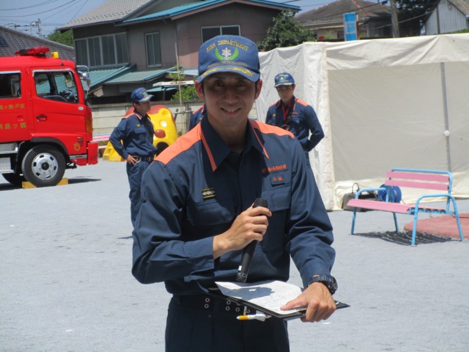 防火講習6月20日 防火講習の説明をしてくださりました消防署の小林さんです。